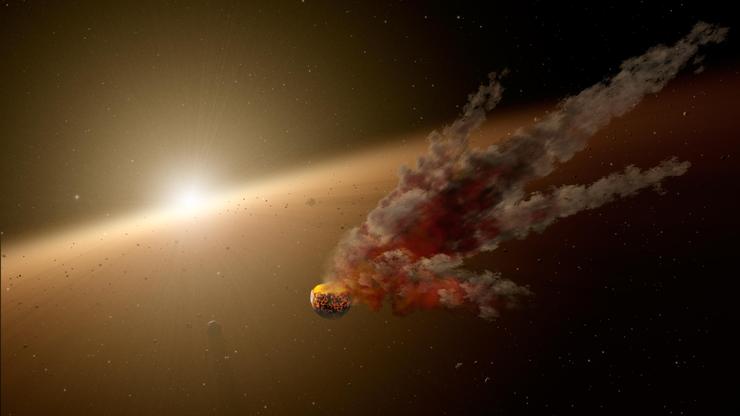 Ilustracija sudara asteroida s planetom veličine Zemlje