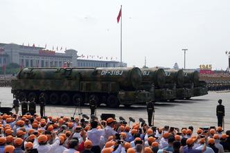Beijing,China.3rd September 2025. The nuclear missile formation consisting of DF-31BJ land-based intercontinental missiles seen during V-Day military parade to commemorate the 80th anniversary of the victory in the Chinese People's War of Resistance again