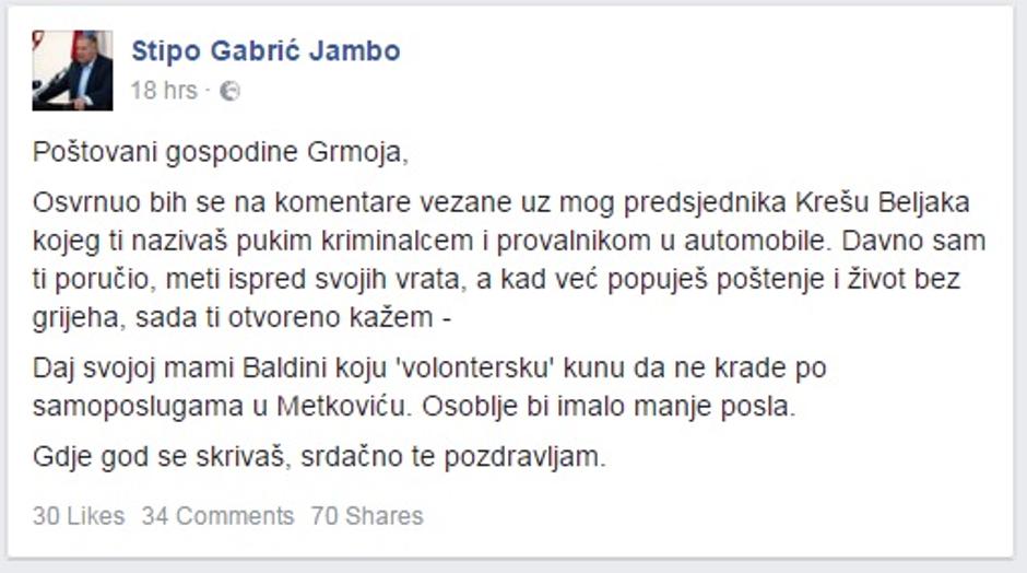 Stipe Gabrić Jambo | Author: Screenshot Facebook