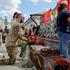 FILE PHOTO: People in Moscow pay tribute to Wagner mercenaries killed in Mali