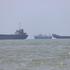 Vessels in the Strait of Hormuz near the beach of Bandar Abbas