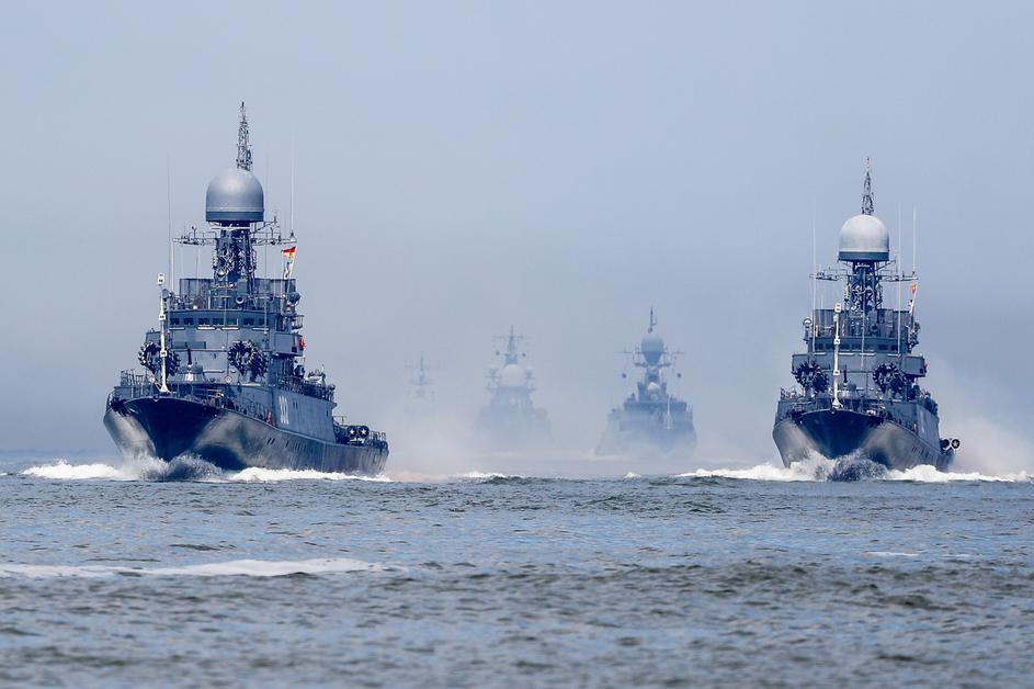 Dress rehearsal of Russian Navy Day military parade