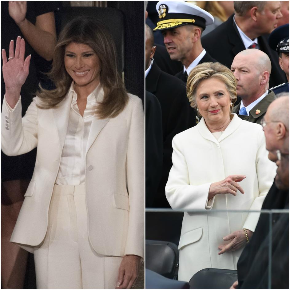 Melania Trump i Hillary Clinton u bijelom