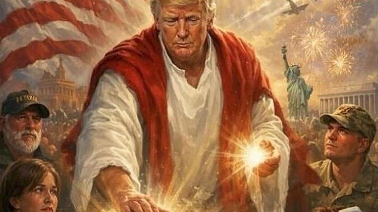 Après avoir vivement critiqué le pape, Donald Trump poste une photo de lui incarnant Jésus-Christ, avant de la supprimer