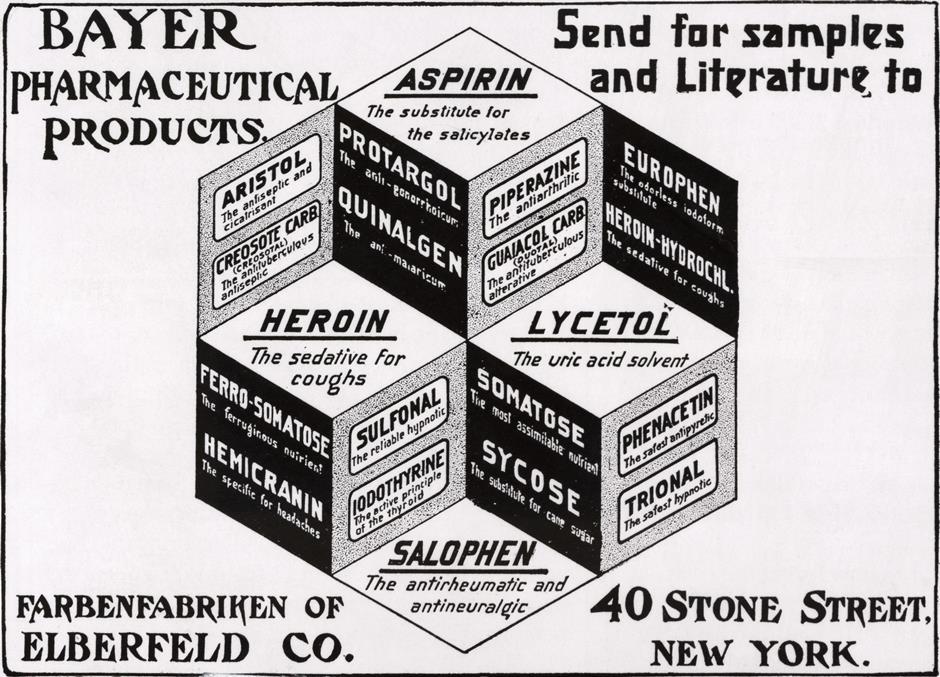Lijek heroin tvrke Bayer 1900. | Author: Wikipedia