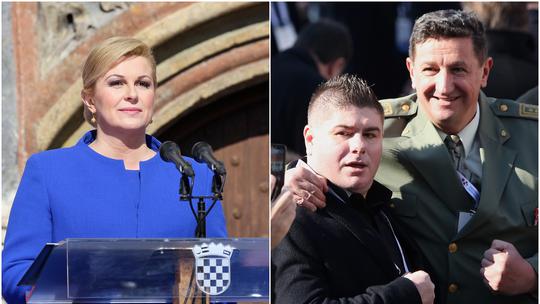 Kolinda Grabar Kitarović, Velimir Bujanec i Željko Sačić na inauguraciji 2015.