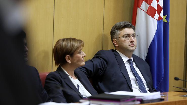 Andrej Plenković i Martina Dalić u Saboru