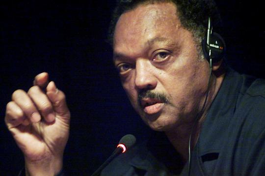 FILE PHOTO: Reverend Jesse Jackson addresses the World Conference Against Racism inDurban.