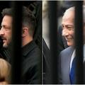 A combination picture shows Ukrainian President Volodymyr Zelenskiy (left), and Israeli Prime Minister Benjamin Netanyahu arriving at the White House in Washington, D.C., U.S.