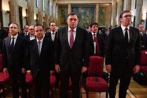 Milorad Dodik s Ivicom Dačićem i Aleksandrom Vučićem