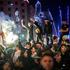 People celebrate the victory of the Student List in Belgrade