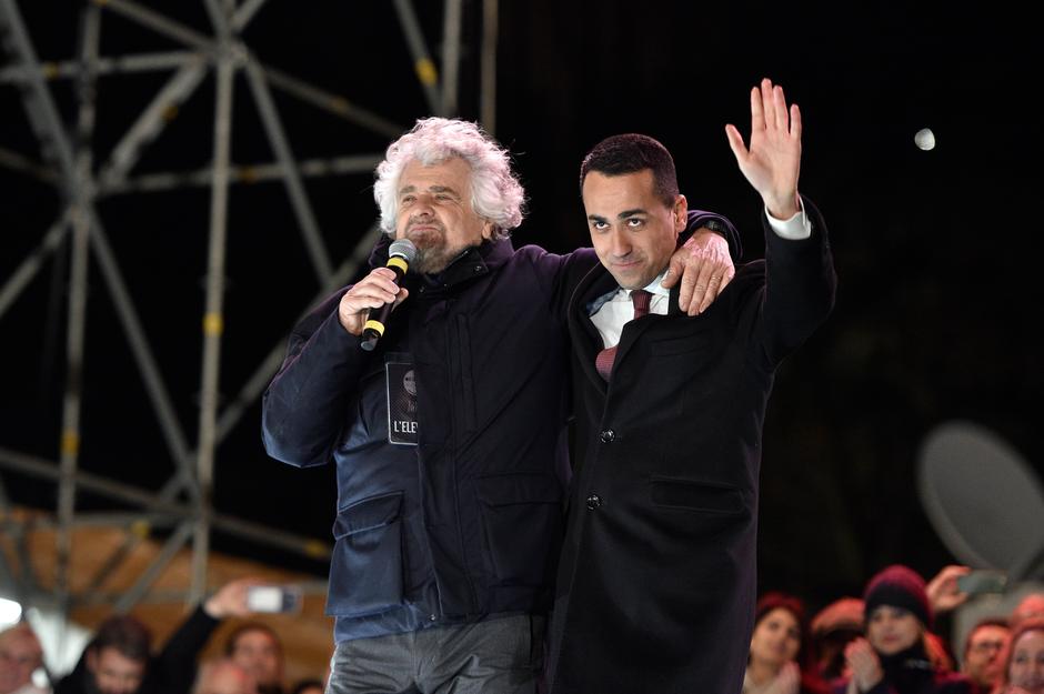 Trijumf "Pet zvjezdica" na izborima u Italiji; Beppe Grillo i Luigi Di Maio | Author: MORANDI/Milestone Media/PIXSELL