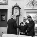 President Donald Trump speaks with Prime Minister Shehbaz Sharif and Field Marshal Asim Munir of Pakistan, Thursday, September 25, 2025, in the Oval Office after a meeting. (Official White House Photo by Daniel Torok)