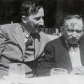 A photograph taken in the summer of 1936, featuring authors Stefan Zweig and Joseph Roth on the terrace of the Italian restaurant Almondo in Ostend. The photographer is believed to be Lotte Altmann, Stefan Zweig's lover and secretary at the time.