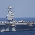 FILE PHOTO: USS Gerald R. Ford aircraft carrier arrives at Souda Bay on the island of Crete