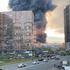 People gaze at huge fire at Wildberries facility, in St.Petersburg