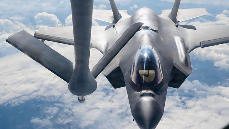 A U.S. Air Force F-35 Lightning II flies in support of Operation TUNDRA MERLIN at Eielson Air Force Base, Alaska, Aug. 6, 2026. The operation integrat