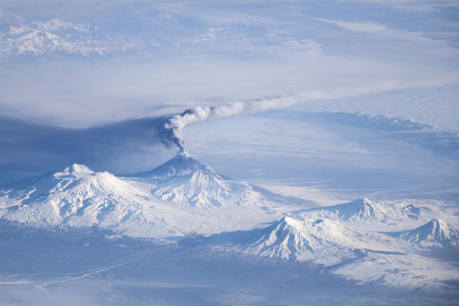 Boljšaja Udina, prvi vulkan zdesna | Author: NASA/ ISS