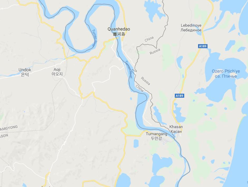 Granica Sjeverne Koreje i Rusije | Author: Google Maps