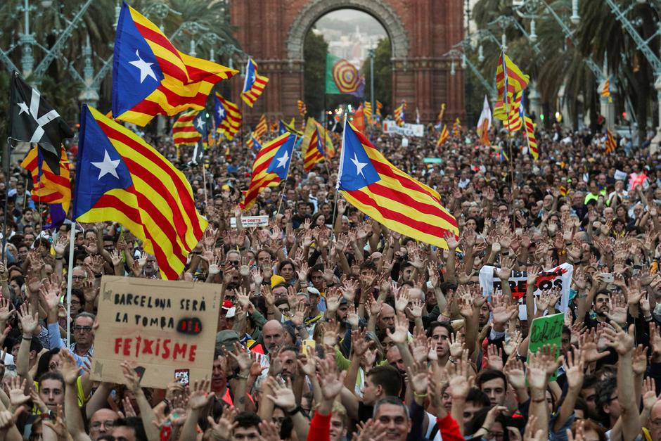 Prosvjedi na prvu godišnjicu ilegalnog referenduma u Kataloniji | Author: Albert Gea/REUTERS/PIXSELL