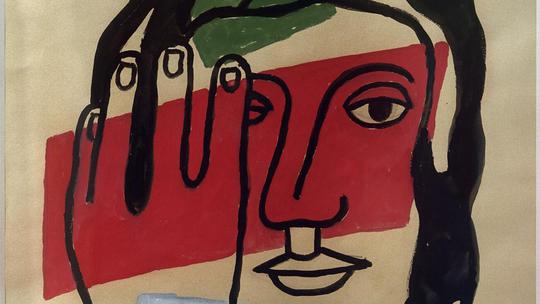 F. Léger, Woman's head / gouache, mixed techn.