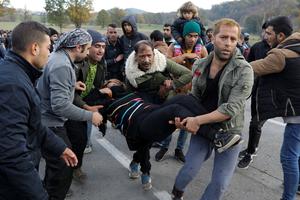 Migranti u pokušaju proboja granice iz BiH u RH na Maljevcu 24. 10. 2018.