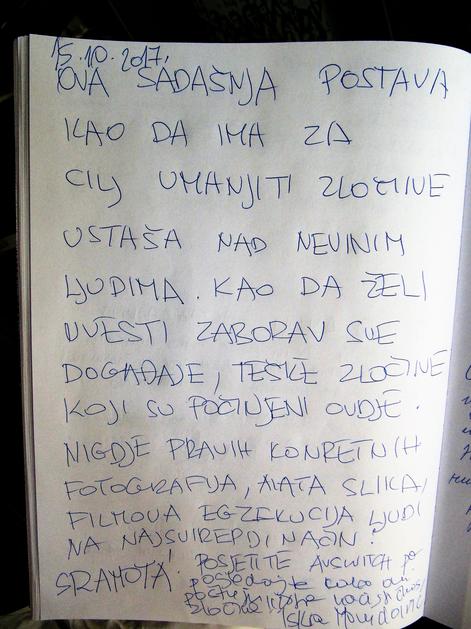 Kritika na postav Memorijalnog muzeja u Jasenovcu
