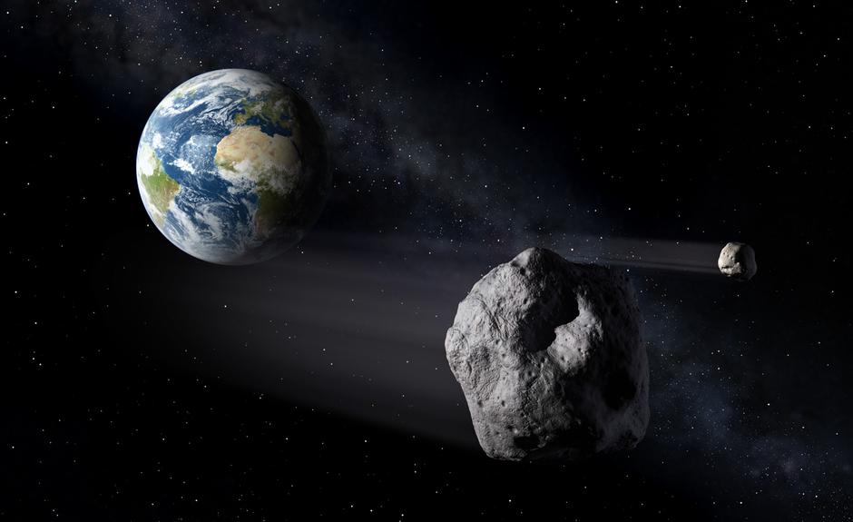 Ilustracija bliskog prolaska asteroida uz Zemlju | Author: ESA/P. Carril