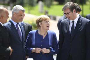 Aleksandar Vučić, Angela Merkel, Hašim Tači