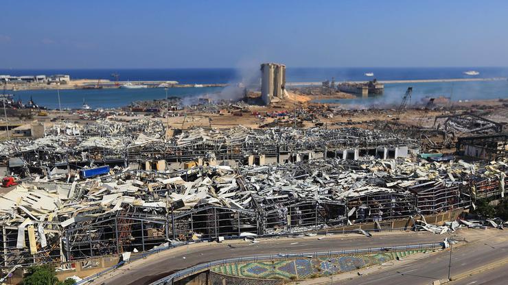 A picture shows destruction in the aftermath of a massive explosion in the Lebanese capital Beirut, Beirut, Lebanon - 22 May 2012
