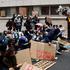 French high school and university students protest in France