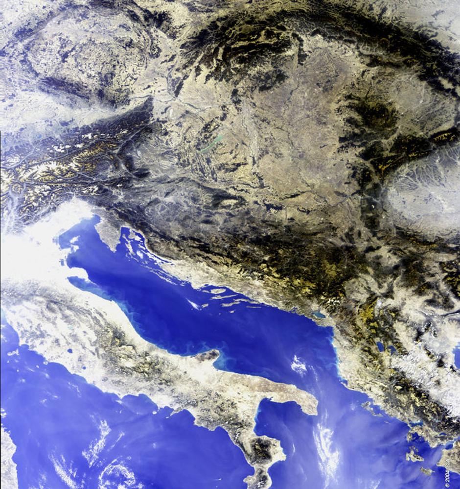Pogled na Hrvatsku iz Zemljine orbite | Author: ESA