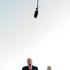 U.S. President Donald Trump visits the Lincoln Memorial Reflecting Pool as it undergoes renovations, in Washington