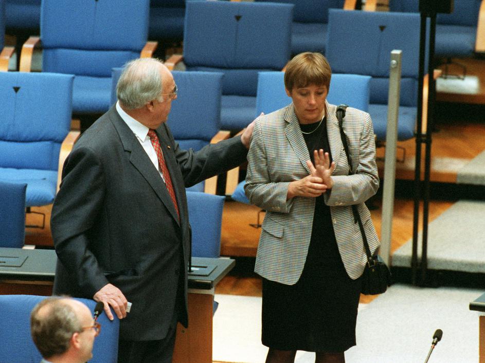 Angela Merkel i Helmut Kohl
