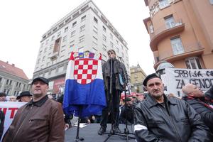 Prosvjed povodom posjeta Aleksandra Vučića Hrvatskoj