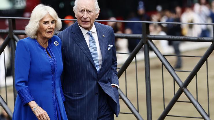 King Charles and Queen Camilla at the Coliseum for Their State Visit, Rome, Italy - 08 Apr 2025