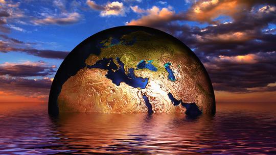 Ilustracija potapanja Zemlje uslijed klimatskih promjena