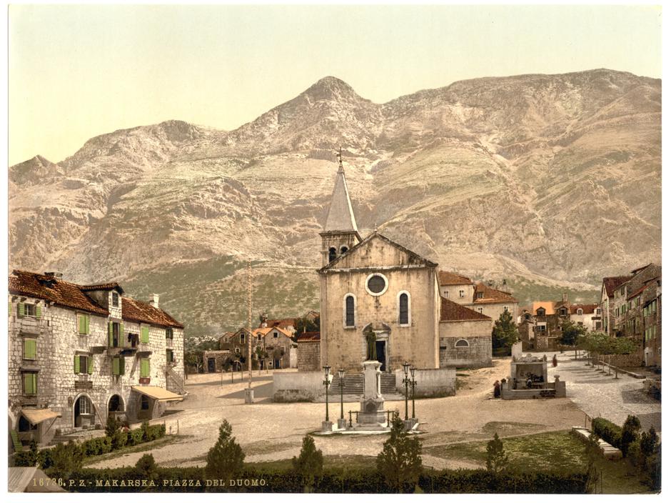 Makarska, Kacic-Platz mit St. Marko / Photochrom | Author: Profimedia