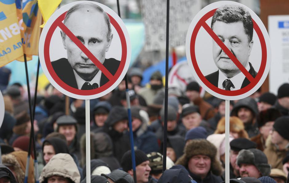 Oporba u Kievu protestira protiv Putna i Porešnka | Author: SERHII NUZHNENKO/REUTERS/PIXSELL