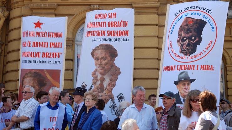 Desničarski prosvjed na Trgu Maršala Tita u Zagrebu