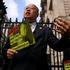 Sebastien Lai, son of jailed media tycoon Jimmy Lai, speaks outside Downing Street, in London