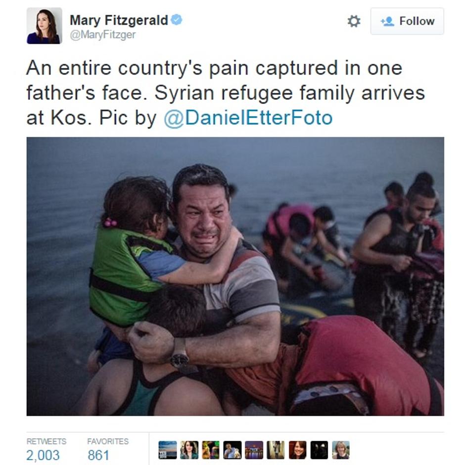Sirijski otac s djecom | Author: Twitter/ Die Welt