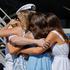 The US Navy Nimitz-class aircraft carrier USS Abraham Lincoln returns home following an extended deployment in the Middle East at Naval Base Coronado in San Diego