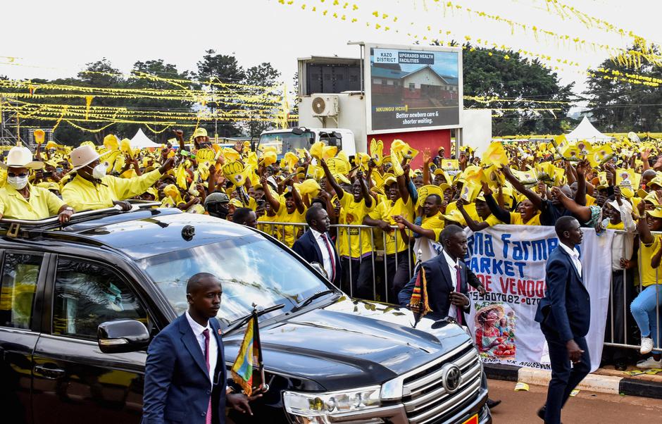 Museveni holds final rally ahead of Uganda election, in Kampala | Author: Abubaker Lubowa