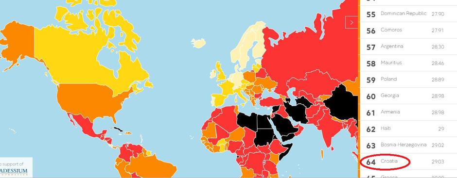 Karta slobode medija u svijetu | Author: Reporteri bez granica