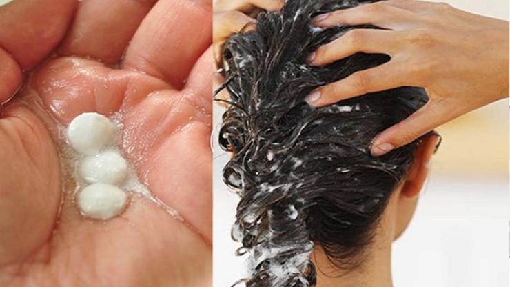 Otopljene tablete aspirina za pranje kose