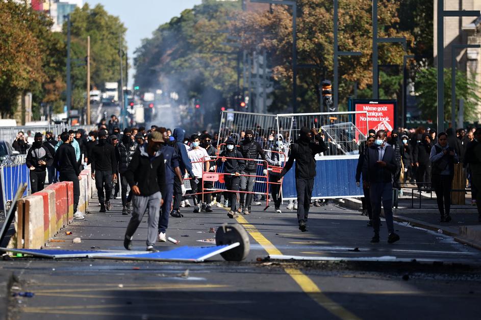 French high school students protest in France