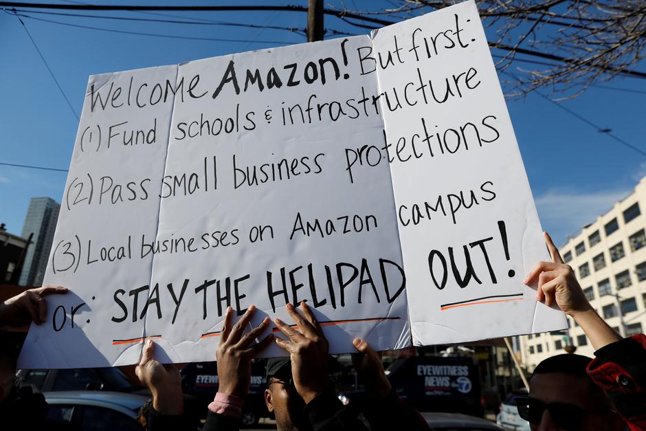 Prosvjedi protiv gradnje sjedišta Amazona u New Yorku | Author: REUTERS