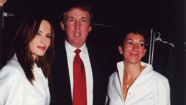 EXCLUSIVE: Donald Trump And Melania Trump Pose With Ghislaine Maxwell At Anand Jon Fashion Show On September 18, 2000 In New York City.