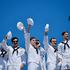 The US Navy Nimitz-class aircraft carrier USS Abraham Lincoln returns home following an extended deployment in the Middle East at Naval Base Coronado in San Diego